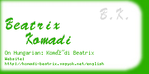 beatrix komadi business card